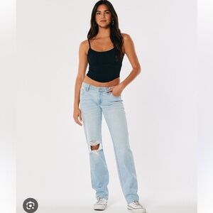 Hollister Low-Rise Ripped Light Wash
90s Straight Jeans pants  30 31